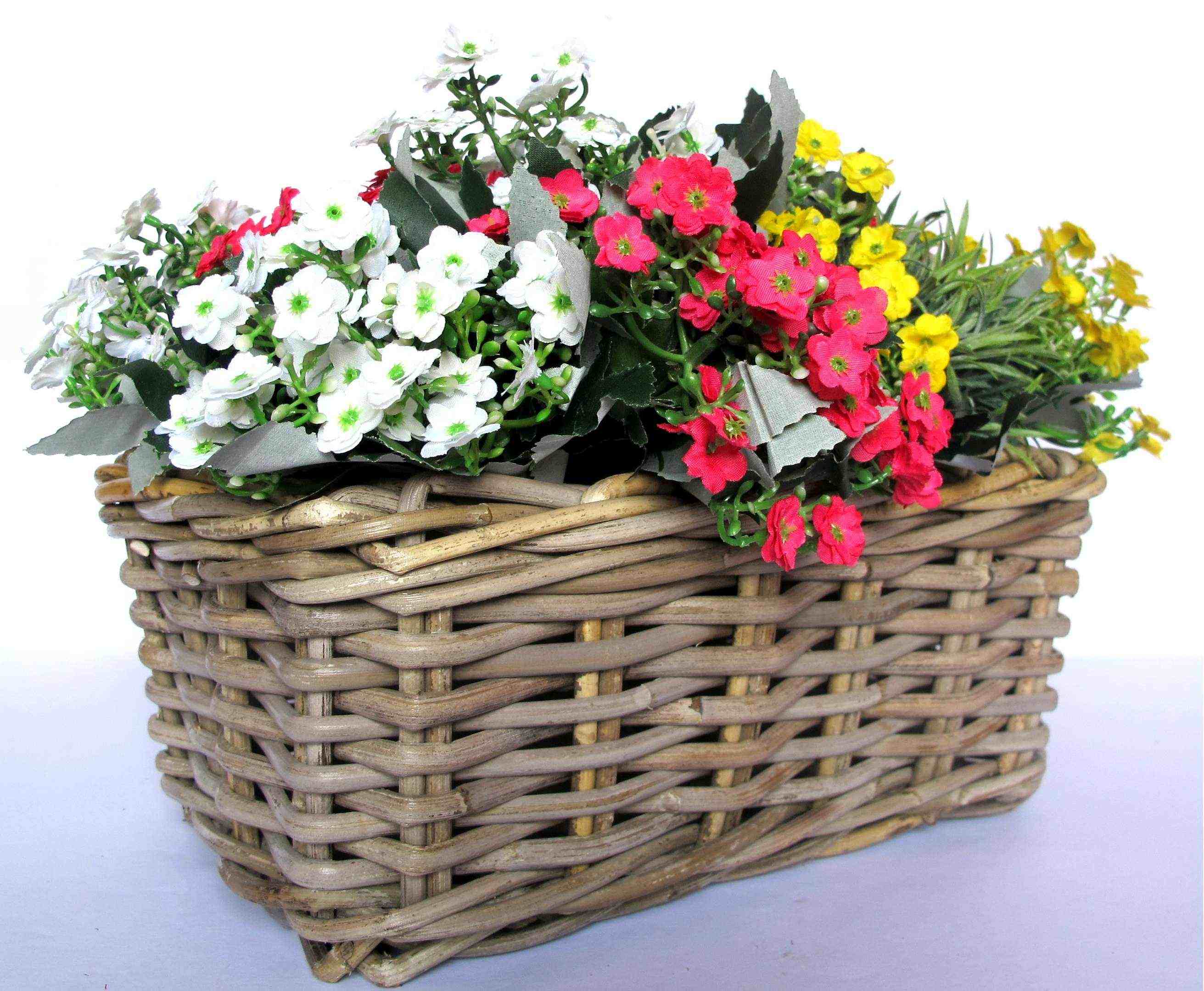 rattan wicker flowers baskets kubu grey