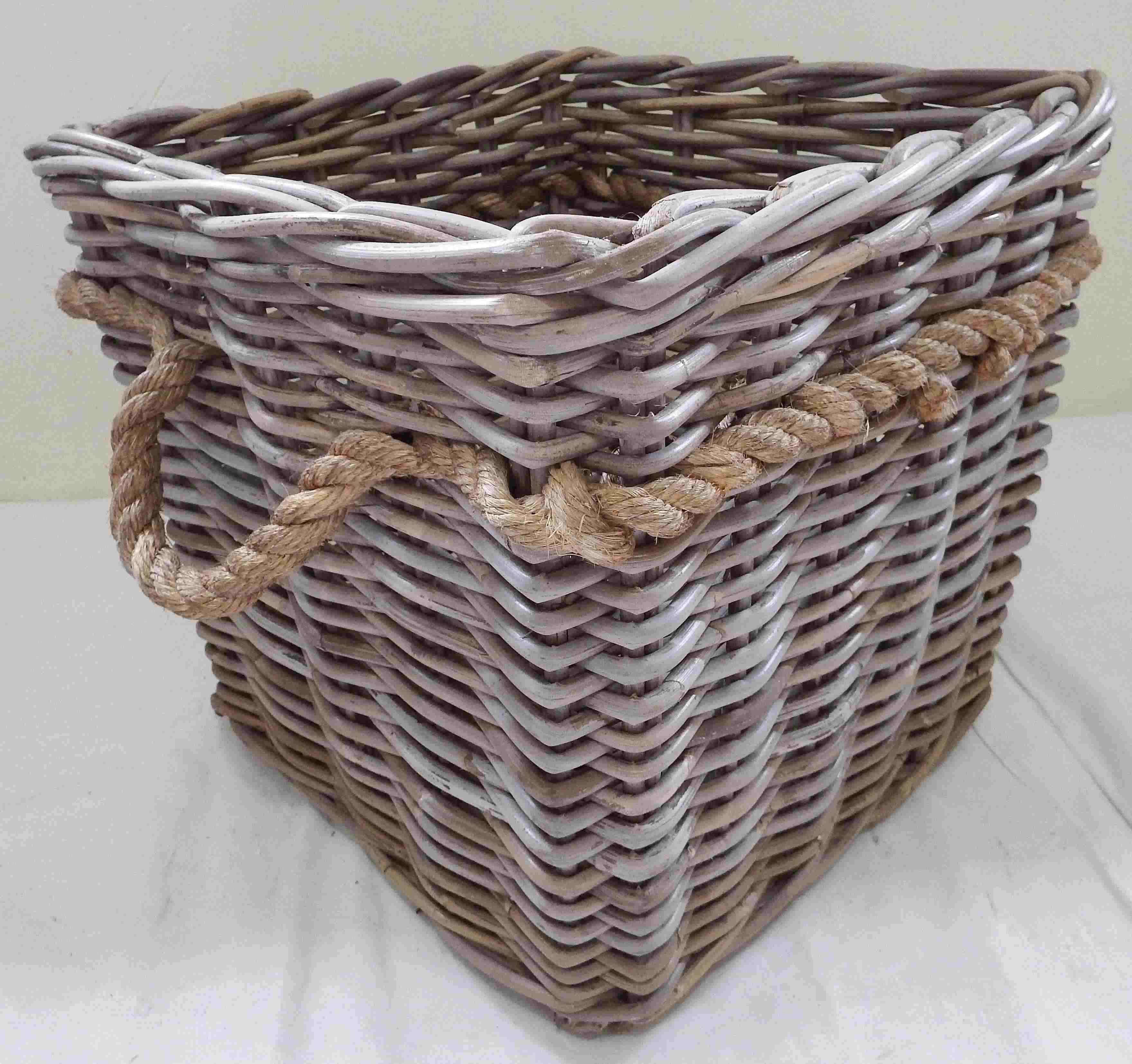 rattan wicker log baskets