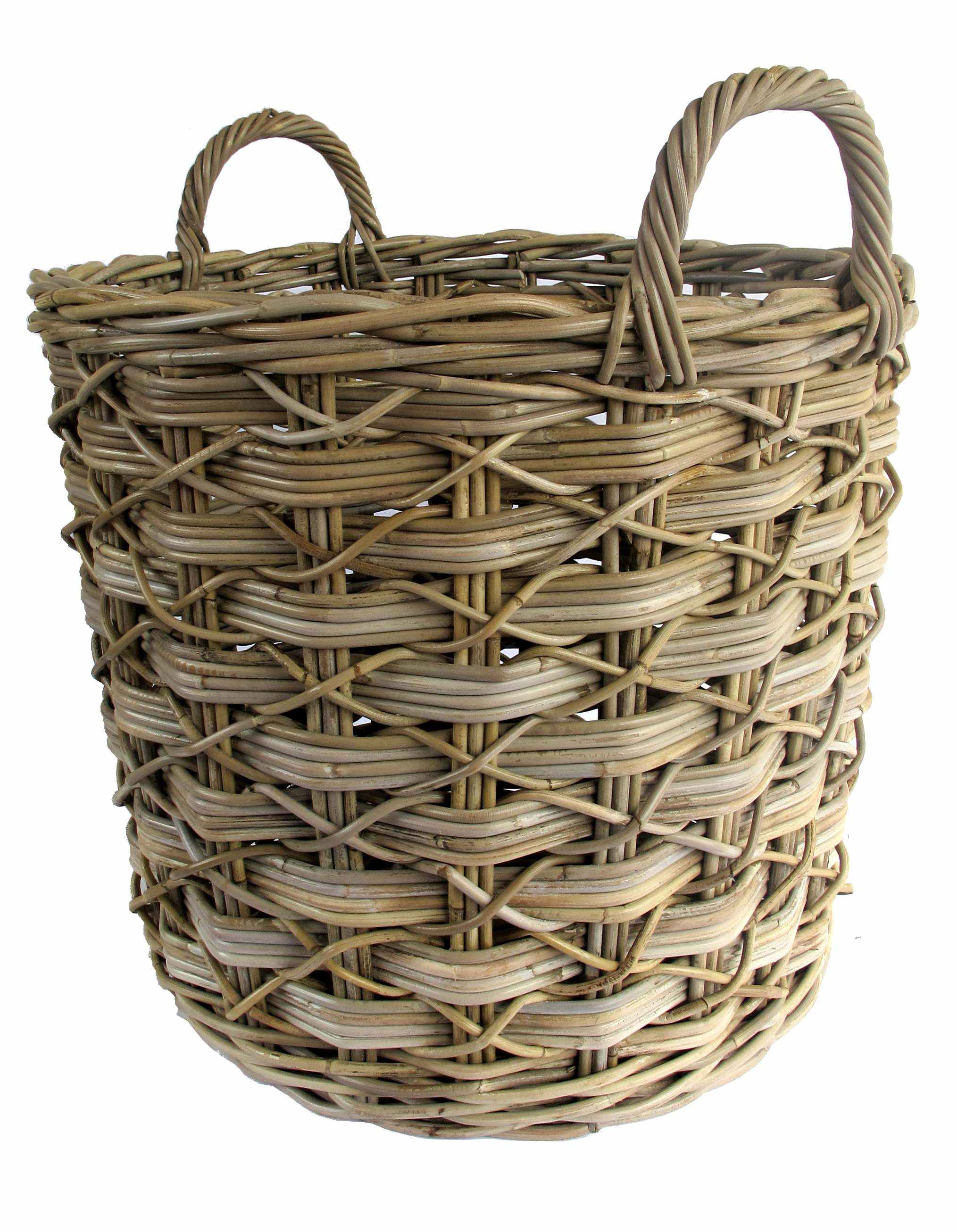 rattan kubu grey wicker potato basket - garden basket