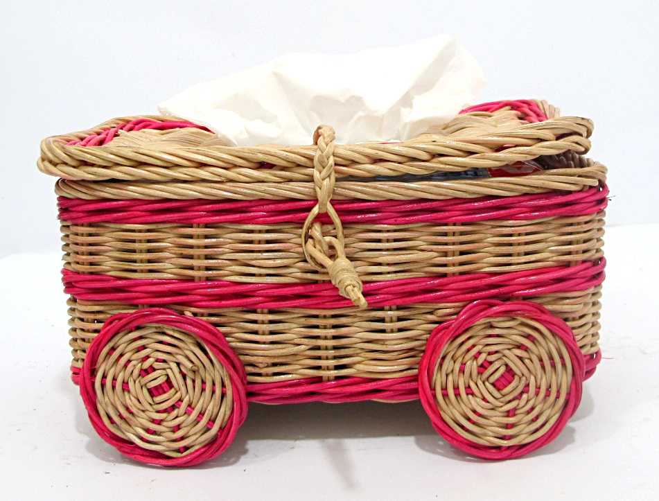 tissue box from rattan wicker